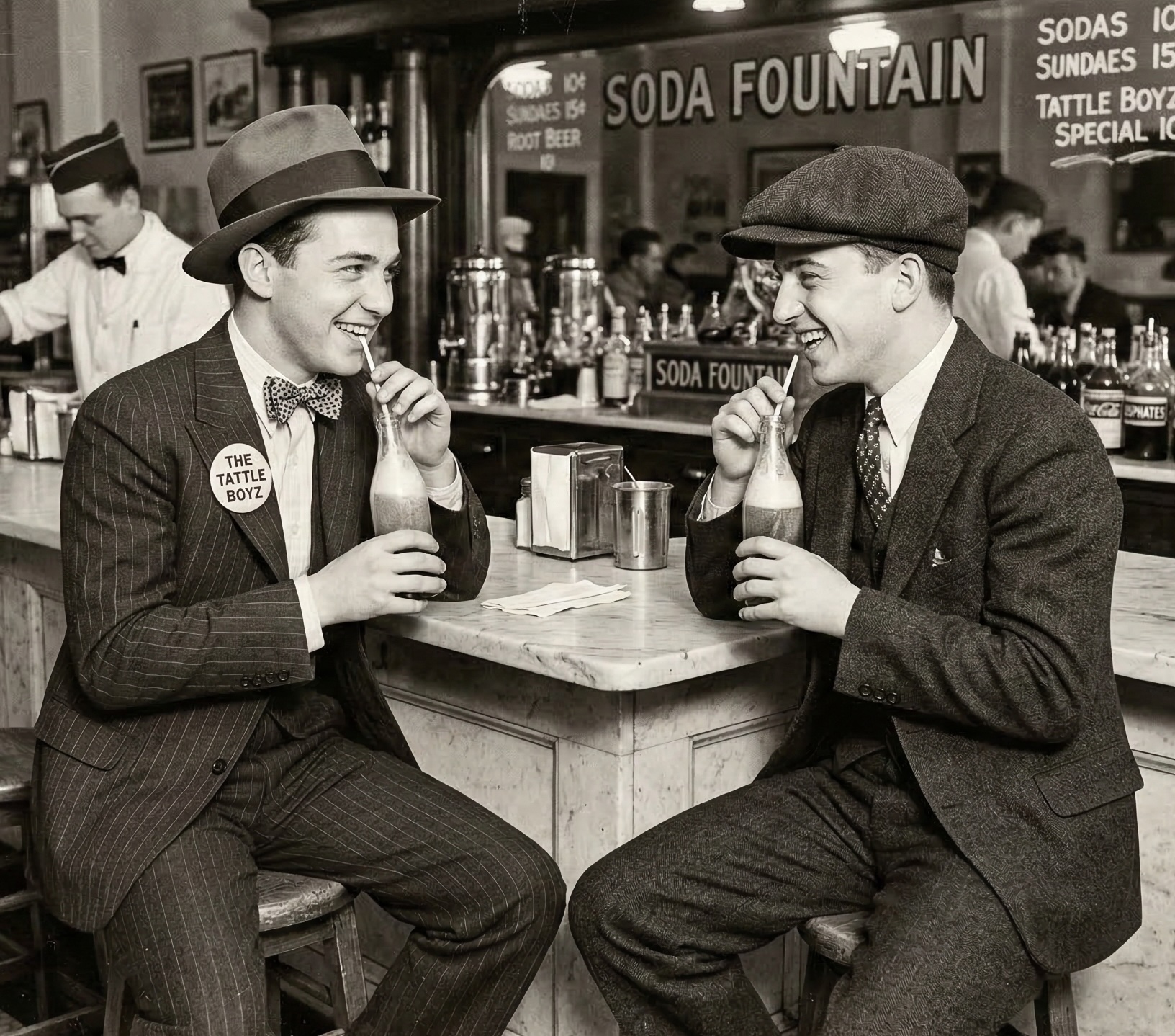 The Tattle Boyz at the Soda Fountain